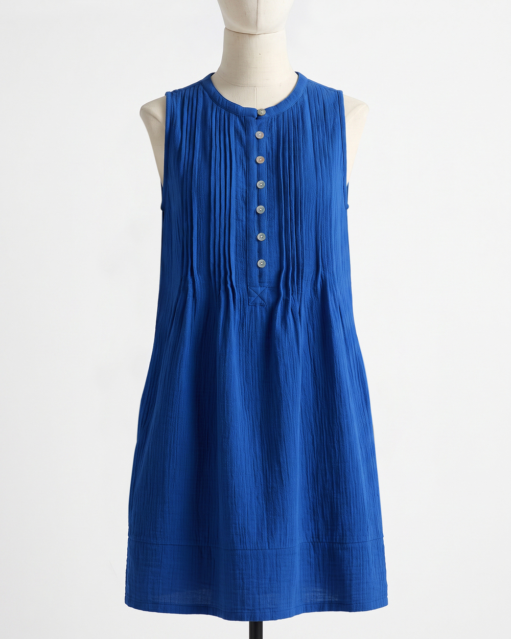 100% Organic Cotton Gauze Sleeveless Swing Dress